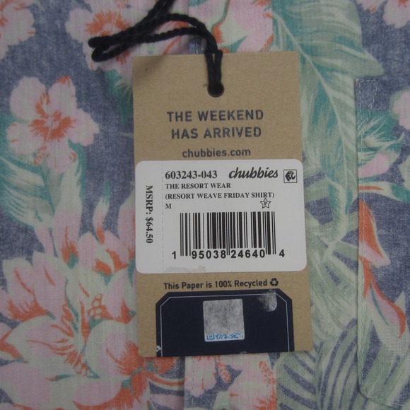 Chubbies Shirt Mens Medium Floral Resort Wear Friday Short Sleeve Button Up - Picture 8 of 15